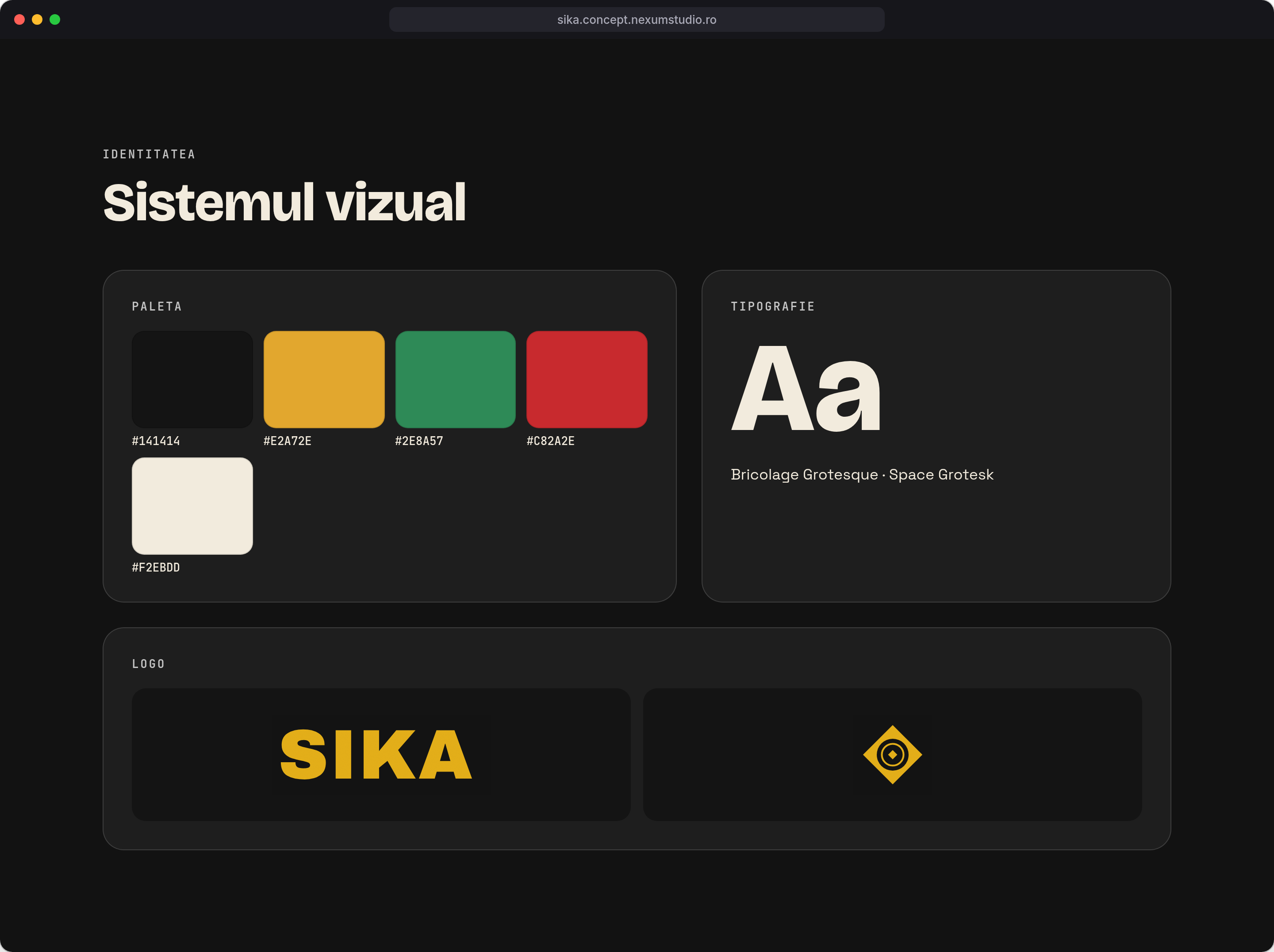 SIKA: Identitatea, desktop