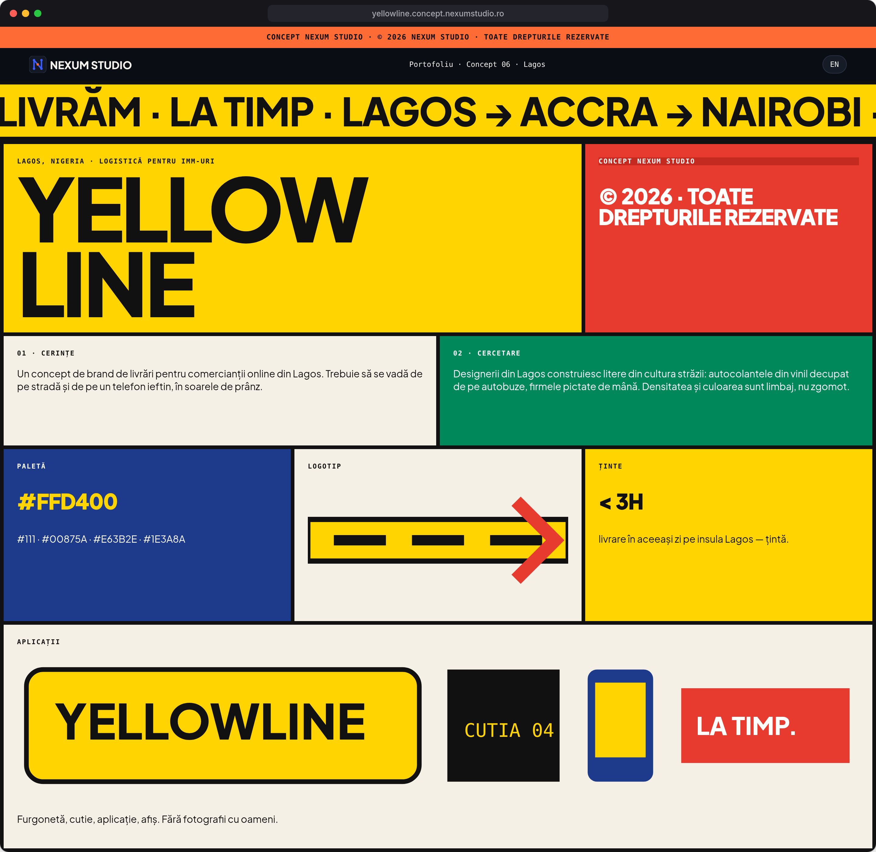 YELLOWLINE: Panoul principal, desktop