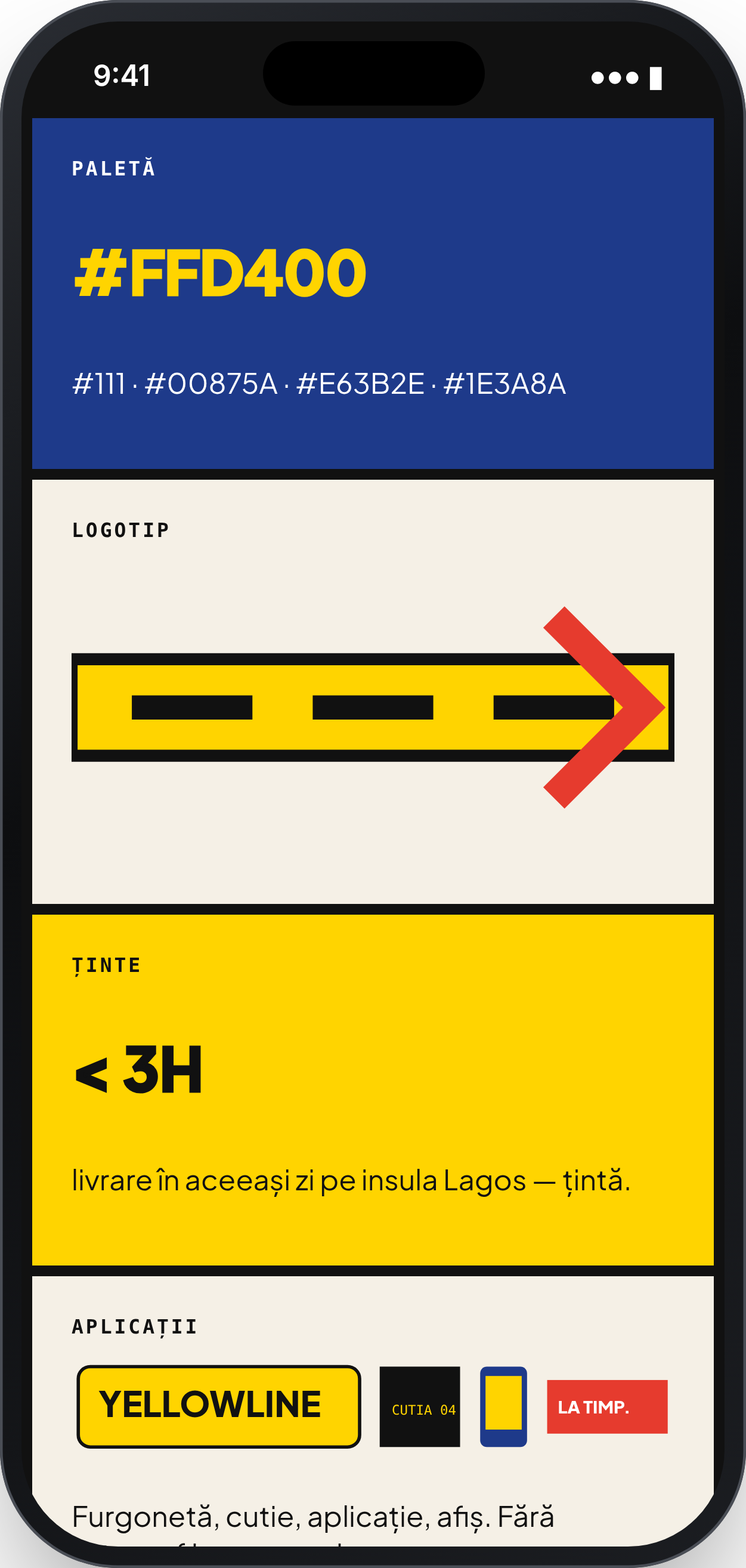 YELLOWLINE: Panoul principal, telefon