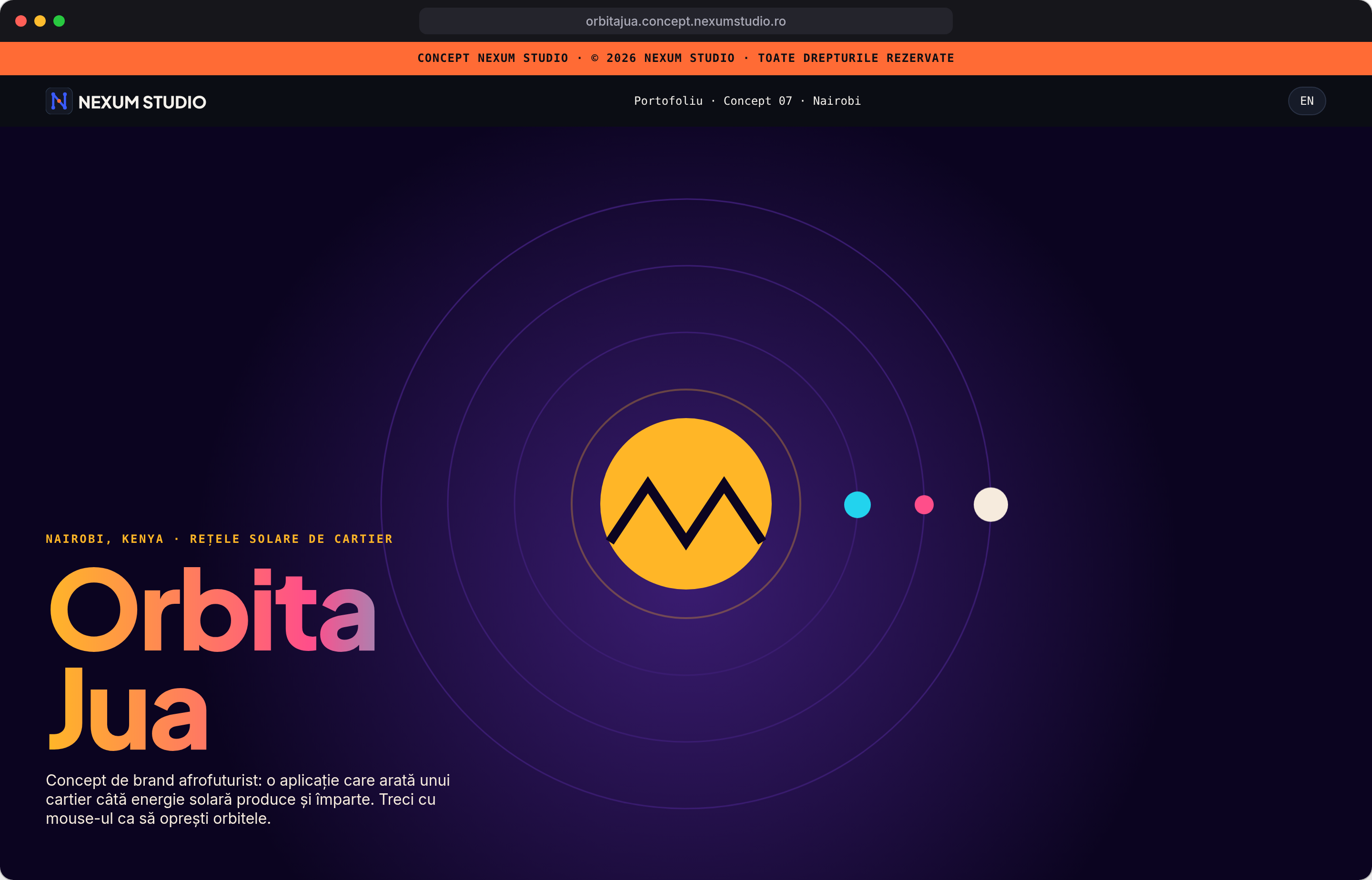 ORBITA JUA: Prima secțiune, desktop