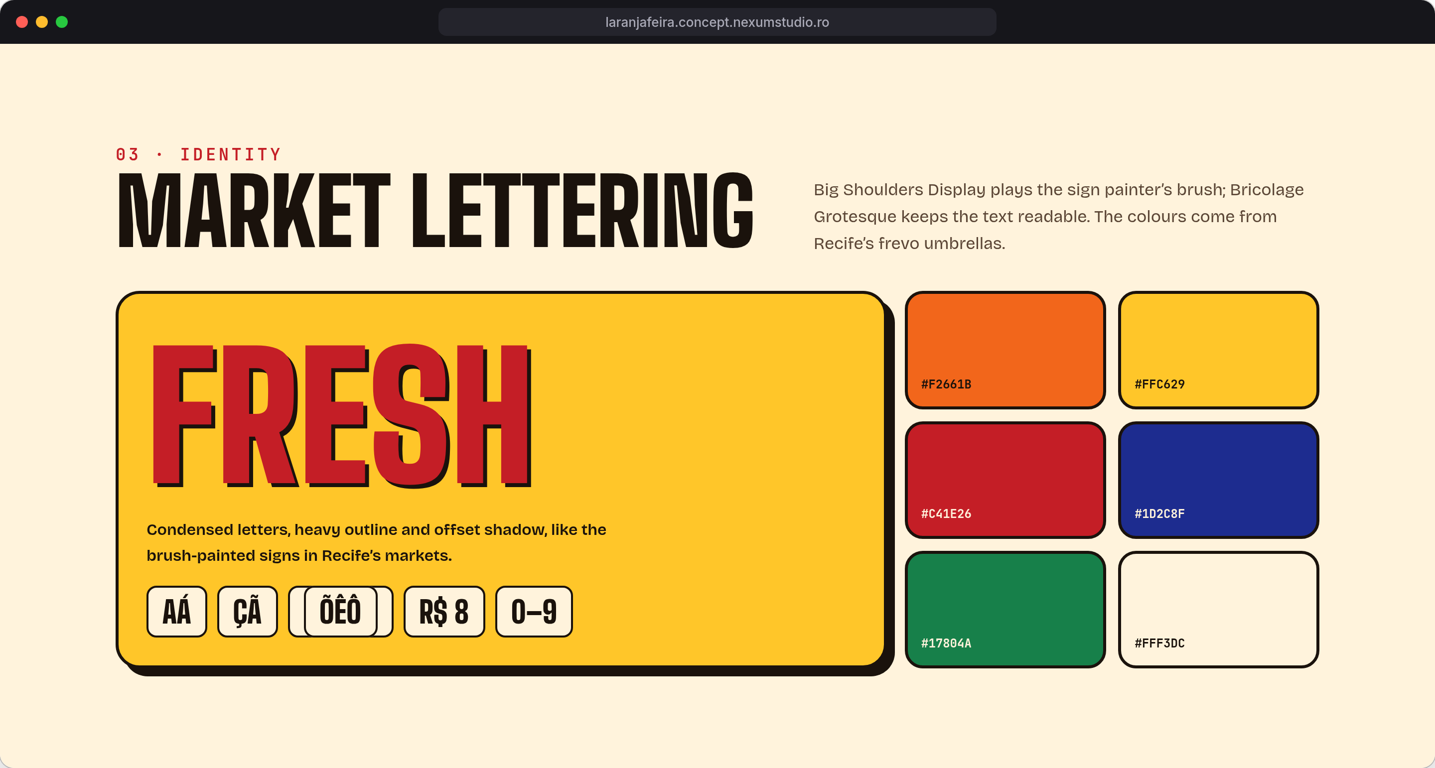 LARANJA FEIRA: Market lettering, desktop