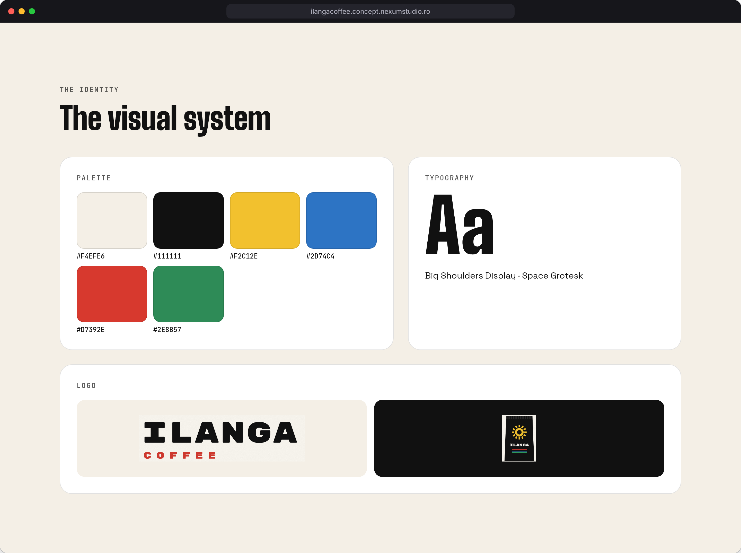 ILANGA COFFEE: The identity, desktop
