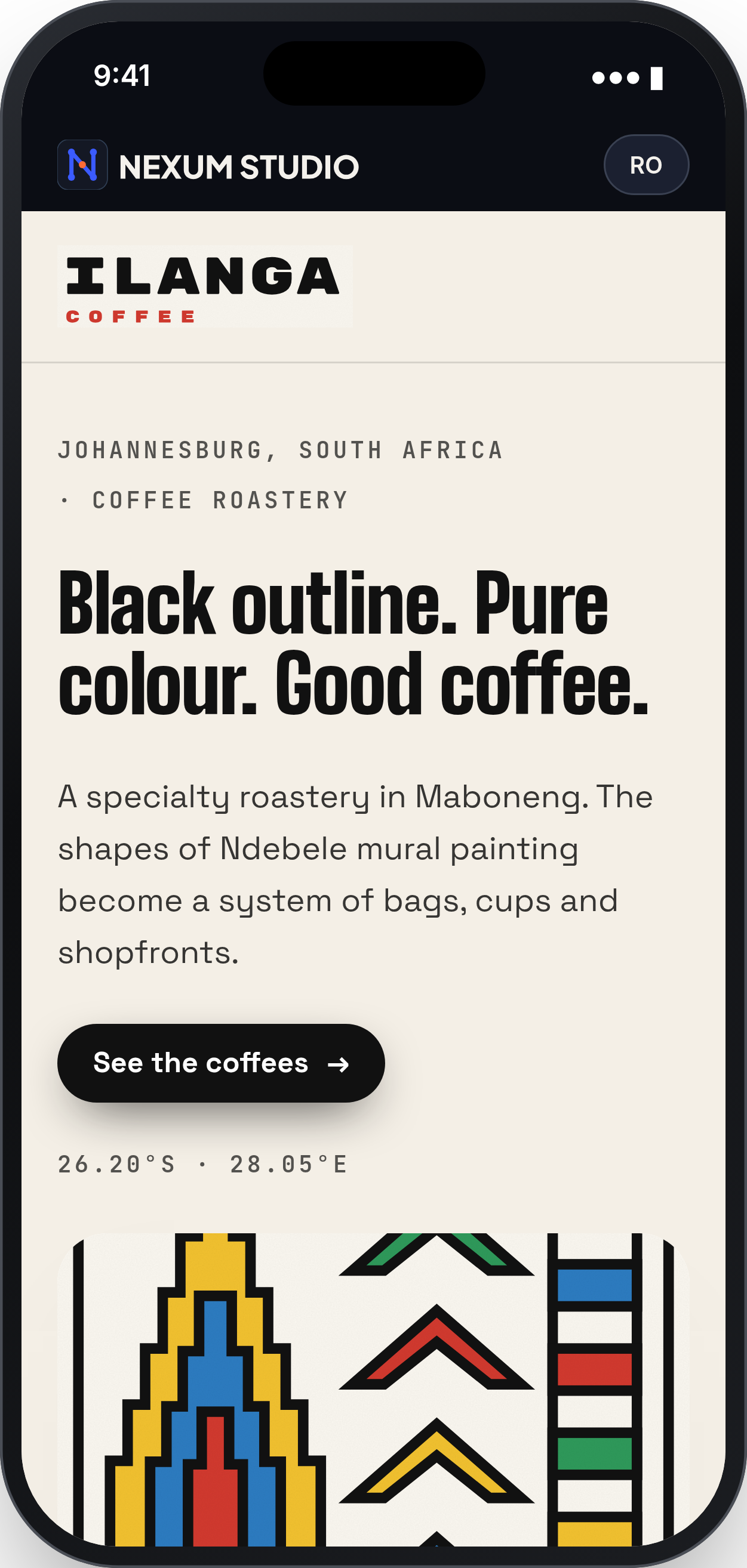 ILANGA COFFEE: First fold, phone