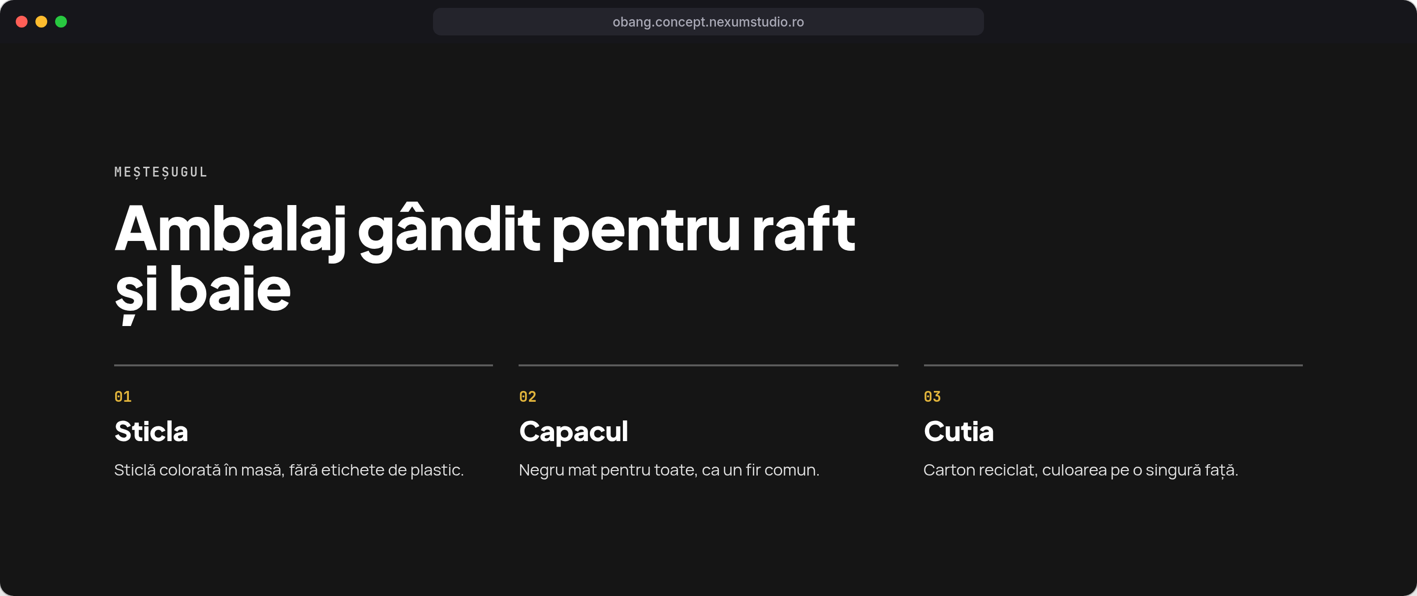 OBANG: Meșteșugul, desktop